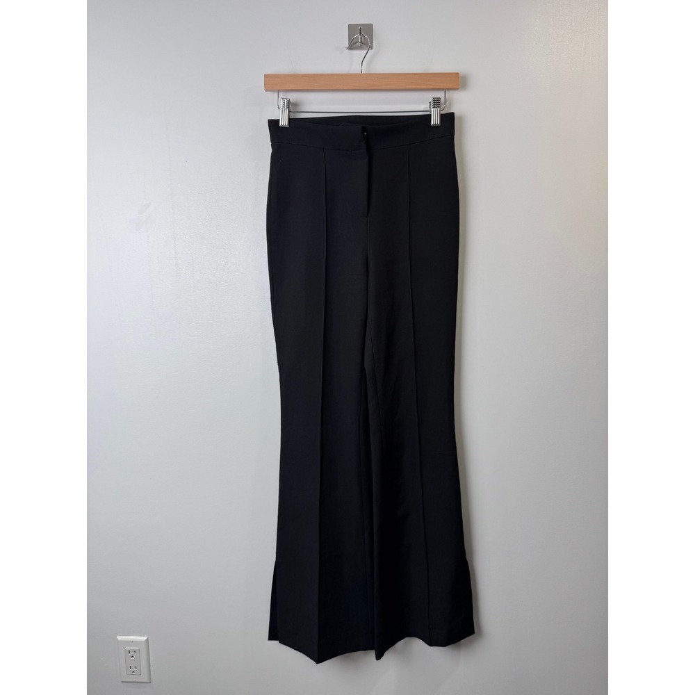 Valentina Shah Cloe Black Trousers Pintuck Wide Leg Side Slit Women Size 0